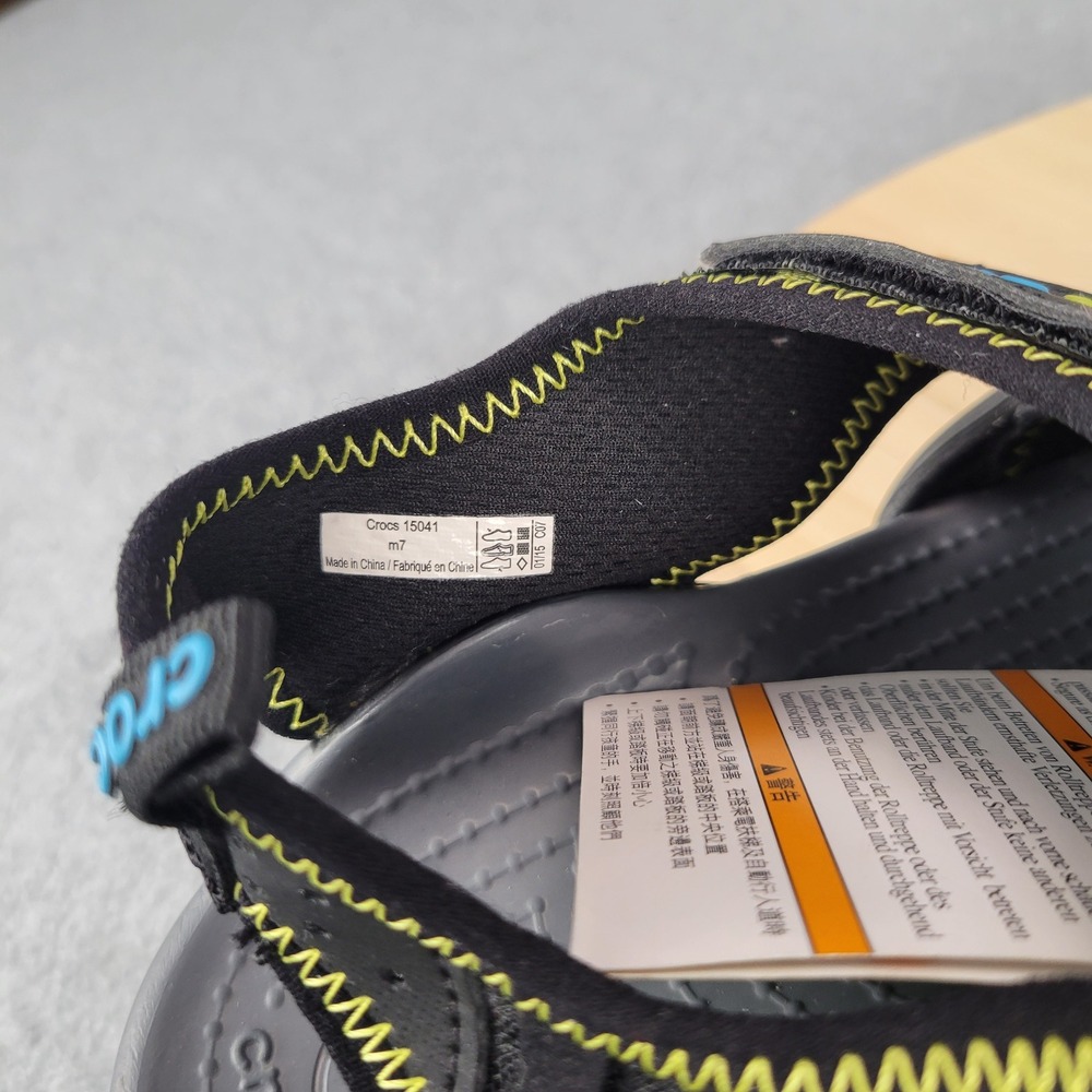 Crocs Swiftwater Mesh Deck Sandals Mens Black Water Shoes Size 7 NEW - Picture 10 of 11